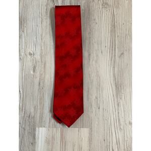 Holidays Men's Tie Silk Handmade Snowflake Red Unisex Office Holiday Christmas